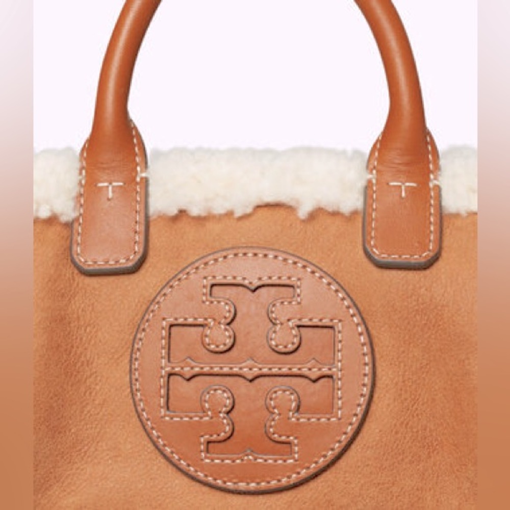 Tory Burch Ella Shearling  Micro Tote, Like New